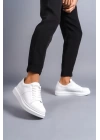 SLW151 Boost Bağcıklı Cilt Erkek Günlük Sneaker Ayakkabı BT - Beyaz