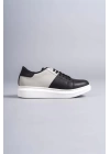 SLW151 Boost Bağcıklı Cilt Süet Erkek Günlük Sneaker Ayakkabı BT - Siyah/Gri