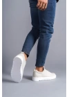 SLW152 Cool Bağcıklı Keten Erkek Günlük Spor Klasik Ayakkabı BT - Beyaz