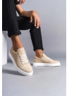 SLW152 Cool Bağcıklı Süet Erkek Günlük Spor Klasik Ayakkabı BT - Krem