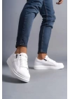 SLW155 Warrior Bağcıklı ve Fermuarlı Cilt Erkek Günlük Sneaker Ayakkabı BT - Beyaz