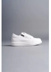 SLW155 Warrior Bağcıklı ve Fermuarlı Cilt Erkek Günlük Sneaker Ayakkabı BT - Beyaz