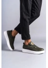 SLW161 Hippo Bağcıksız Cilt Erkek Günlük Sneaker Ayakkabı BT - Haki