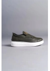 SLW161 Hippo Bağcıksız Cilt Erkek Günlük Sneaker Ayakkabı BT - Haki
