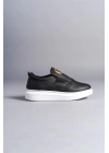 SLW161 Hippo Bağcıksız Cilt Erkek Günlük Sneaker Ayakkabı BT - Siyah