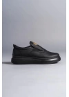 SLW161 Hippo Bağcıksız Cilt Erkek Günlük Sneaker Ayakkabı ST - Siyah