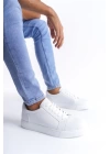 SLW165 Elite Bağcıklı Cilt Erkek Günlük Sneaker Ayakkabı BT - Beyaz