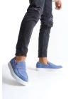 SLW180 Estilo X Bağcıksız Süet Erkek Günlük Spor Klasik Ayakkabı BT - Mavi