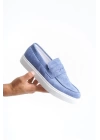 SLW180 Estilo X Bağcıksız Süet Erkek Günlük Spor Klasik Ayakkabı BT - Mavi