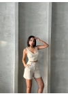 Şortlu keten takım