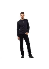 Yarım Fermuar Pike Kumaş Sweatshirt SIYAH