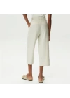 Yüksek Belli Linen Culotte Kadın Rengi Pantolon