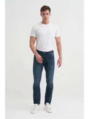 0752 Parker Normal Bel Dar Paça Slim Fit Erkek Kot Pantolon Lacivert