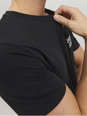 12151955 Bisiklet Yaka Baskılı Erkek T-Shirt Siyah