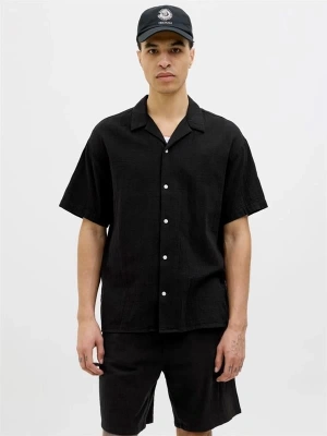 12274798 Müslin Kumaş Kısa Kollu Erkek Gömlek Siyah
