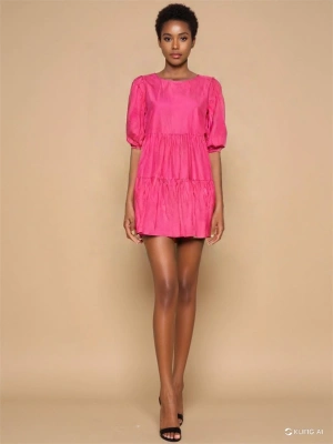 22Y31710 Sırt Dekolteli Kolu Büzgülü Bel Bağlamalı