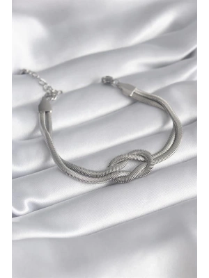 316L Çelik Çelik Gold Renk İtalyan Zincir Düğüm Model Kadın Bileklik