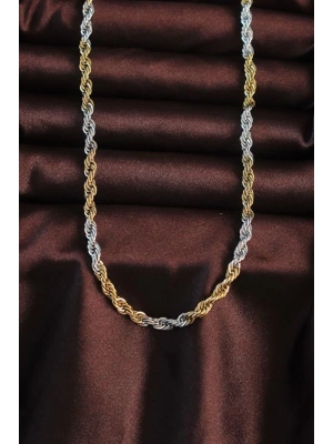 316L Çelik Çift Renk Burgu Tasarımlı Kolye