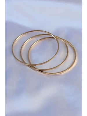 316L Çelik Gold Renk Ajda Model Kadın 65 mm Bilezik