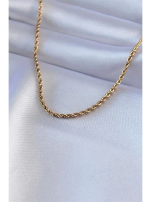 316L Çelik Gold Renk Burgu Model 45 cm Kadın Kolye