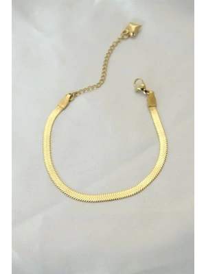 316L Çelik Gold Renk İtalyan Zincirli Bileklik