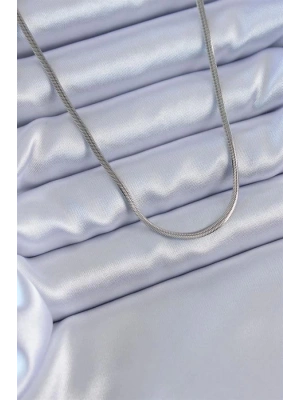 316L Çelik Gümüş Renk İnce İtalyan Zincir Model 60 cm Kadın Kolye