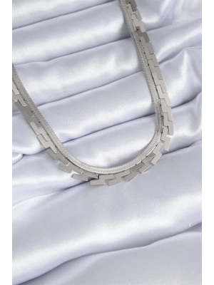 316L Çelik Gümüş Renk İtalyan Zincir Labirent Model Kadın Kolye