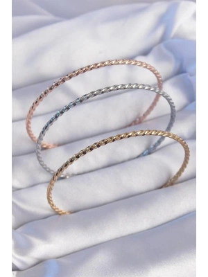 316L Çelik Renkli İnce Burgu Model Ajda Bilezik Seti