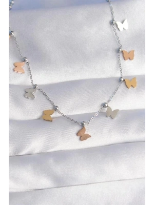 316L Çelik Renkli Minimal Kelebek Model Kolye