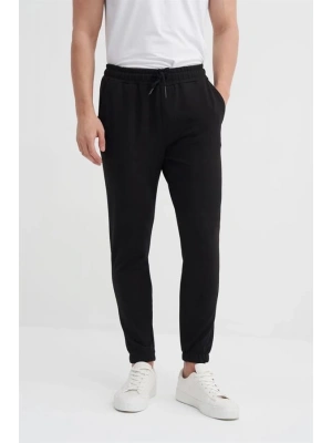 8041 2 İplik Lastik Paçalı Erkek Eşofman Altı Siyah