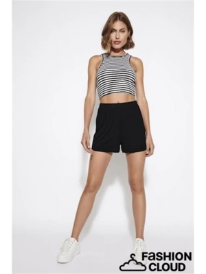 Çizgi Desen Askılı Kadın Crop Atlet