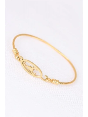 Gold Çelik Akrepli Erkek Kelepçe Bileklik