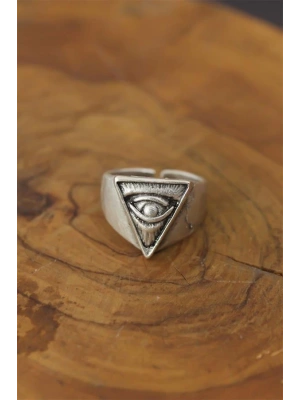 Göz Detay Metal Ayarlanabilir Erkek Yüzük