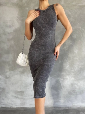 Halter yaka elbise aşit yıkamalı