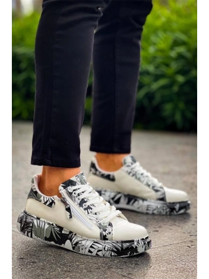 Kb-02  Kuback Bağcıklı Crocodile Beyaz Siyah Günlük Erkek Ayakkabı