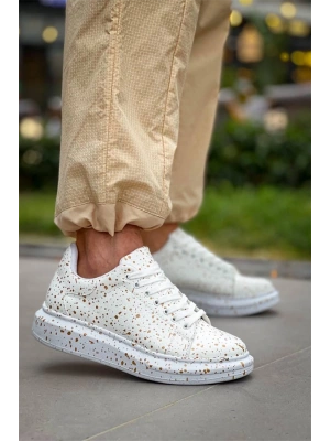 Kb-X500  Kuback Beyaz Gold  Bağcıklı  Günlük Erkek  Ayakkabı