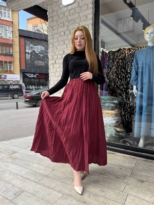 Kraş etek bordo