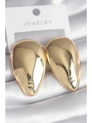 Pirinç Gold Renk Badem Model Kadın Küpe