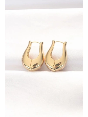 Pirinç Gold Renk Bombeli Küpe