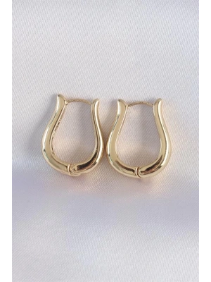 Pirinç Gold Renk İçi Boş Gül Küpe