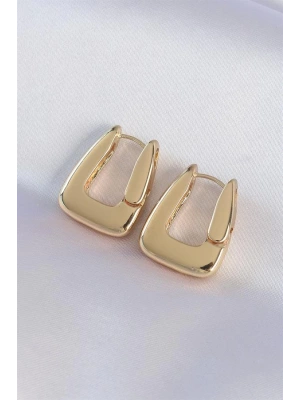 Pirinç Gold Renk Kalın Küpe