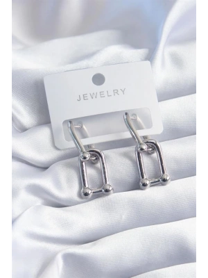 Pirinç Gümüş Renk Model Kadın Küpe