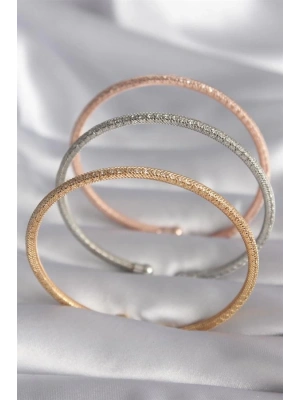 Pirinç Mix Renk Hasır Model Zirkon Taş Detay Kadın Bileklik Seti