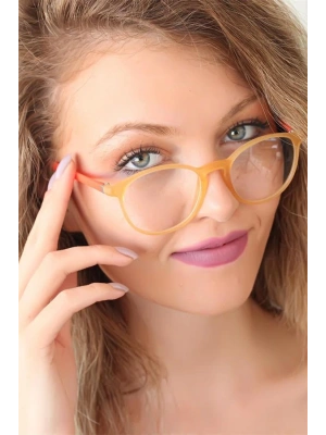 Sarı Renk Oval Turuncu Renk Bayan Gözlük