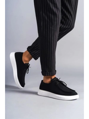 SLW170 Tornado Bağcıklı Süet Erkek Günlük Spor Klasik Ayakkabı BT - Siyah