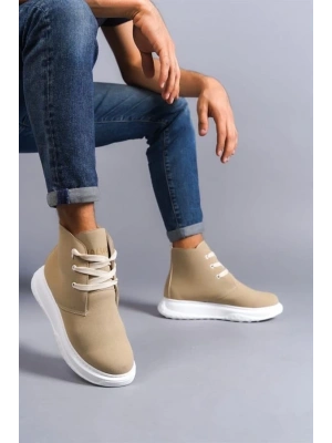 SLW204 Franca Bağcıklı Süet Erkek Spor Bot BT - Bej