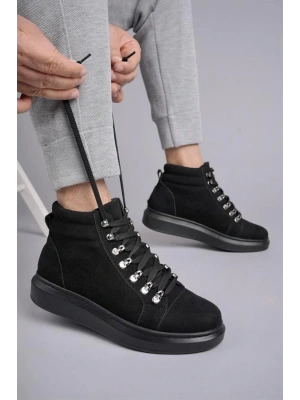 SLW206 Ottawa Bağcıklı Süet Erkek Günlük Spor Bot ST - Siyah