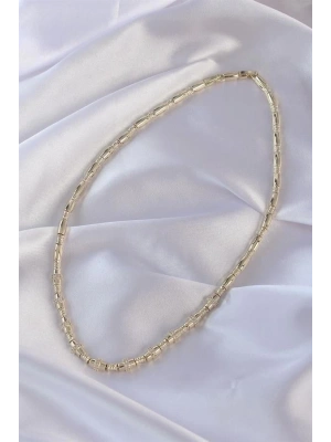 Vip Seri Pirinç Gold Renk Zirkon Taş Detaylı Serenay Kolyesi