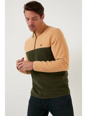 Yarım Fermuar Parçalı Polar