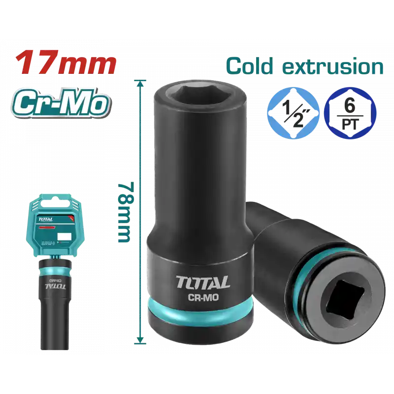 Total THDIS12172L 17 mm 1/2 Altı Köşe Darbeli Derin Lokma